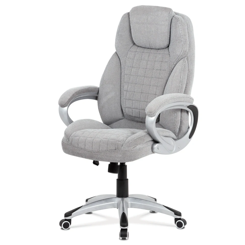 Autronic Kancelářská židle, šedá látka, kříž plast stříbrný, houpací mechanismus - KA-G196 SIL2