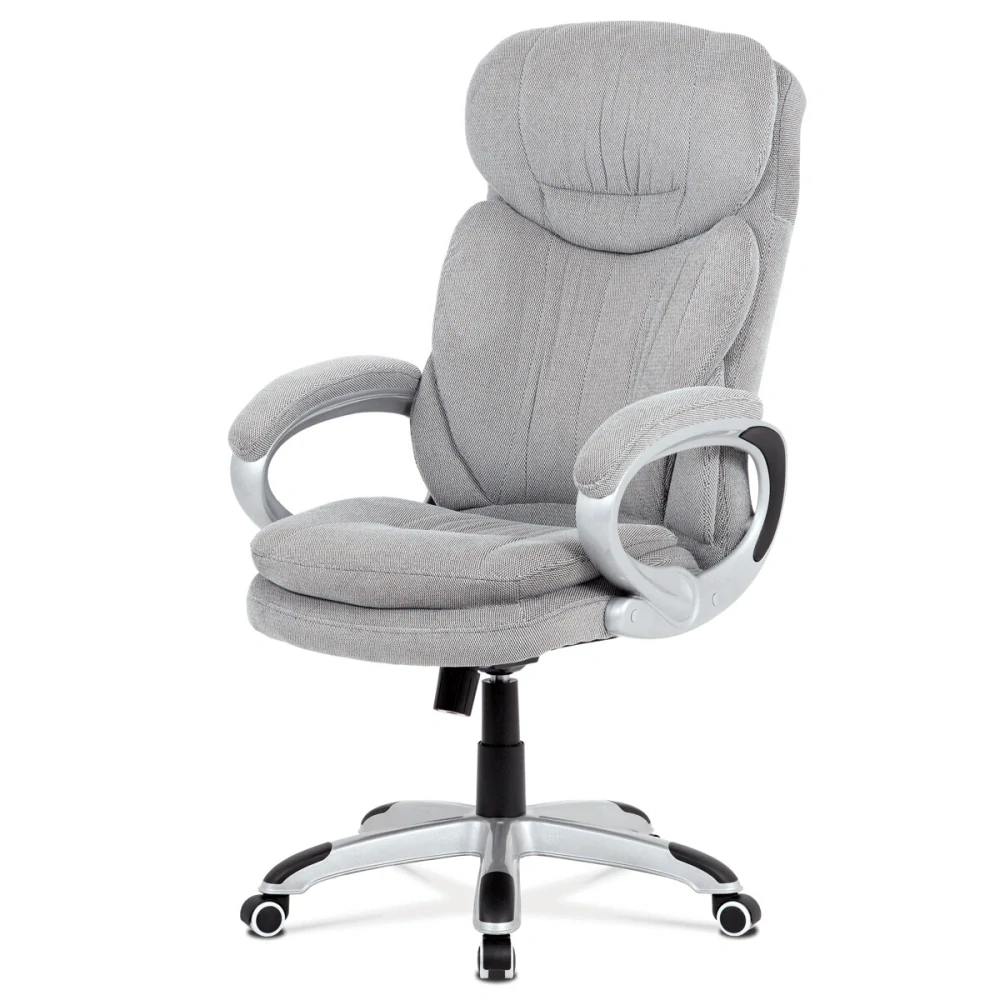 Autronic Kancelářská židle, šedá látka, kříž plast stříbrný, houpací mechanismus - KA-G198 SIL2