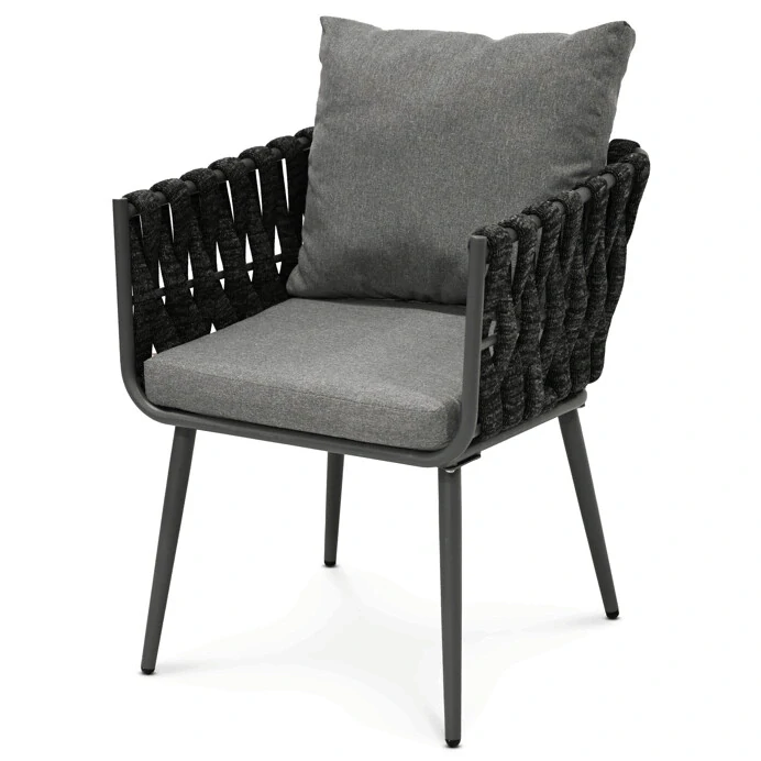 Zahradní židle AZC-1105 GREY – kovová, šedá, polstrovaná