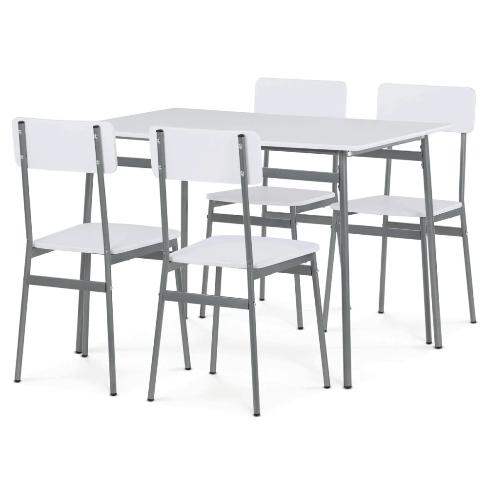 Jídelní set AUT-O2156 WT – stůl a 4 židle bílý