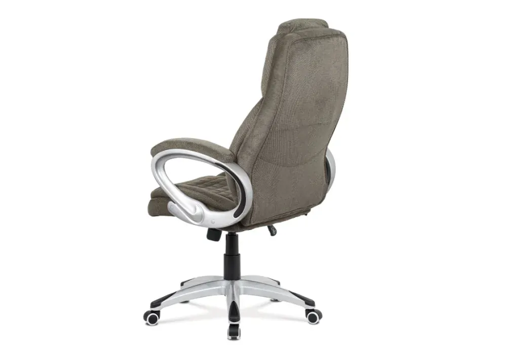 Autronic Kancelářská židle, tmavě šedá látka, kříž plast stříbrný, houpací mechanismus - KA-G196 GREY2
