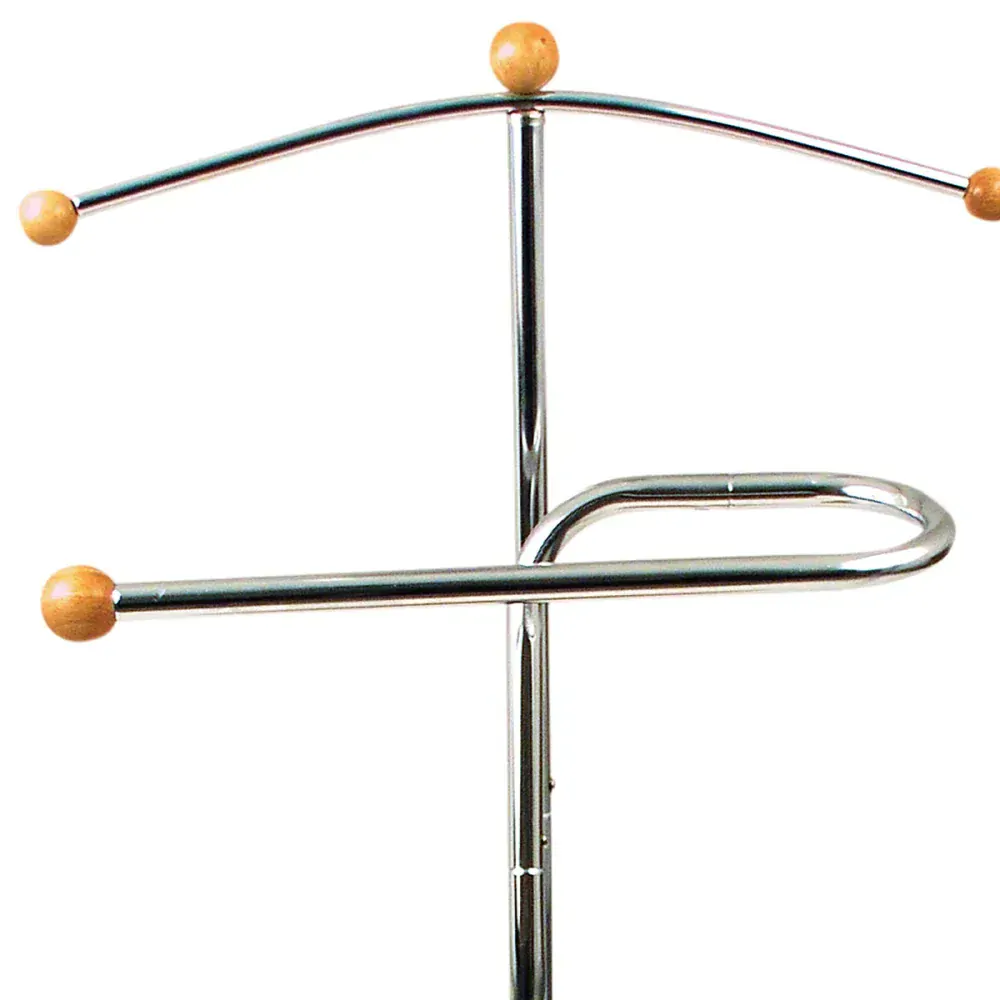 Autronic - Němý sluha, výška 110 cm, masiv kaučukovník,moření světlá třešeň, kov chrom, nos - 83213 CR