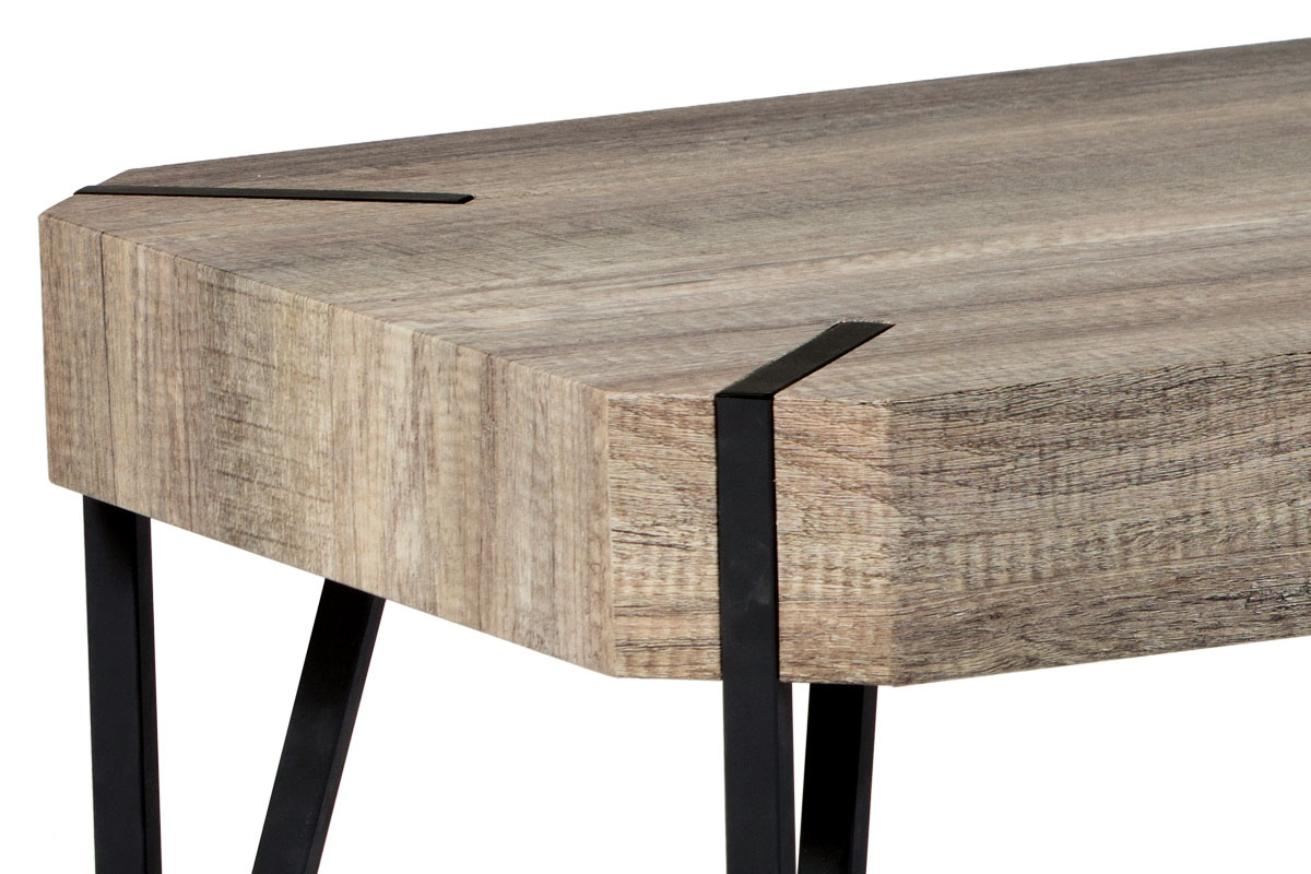 Autronic - Konferenční stolek 110x60x43, dub "Canyon grey", kov matná černá - AHG-241 CAN