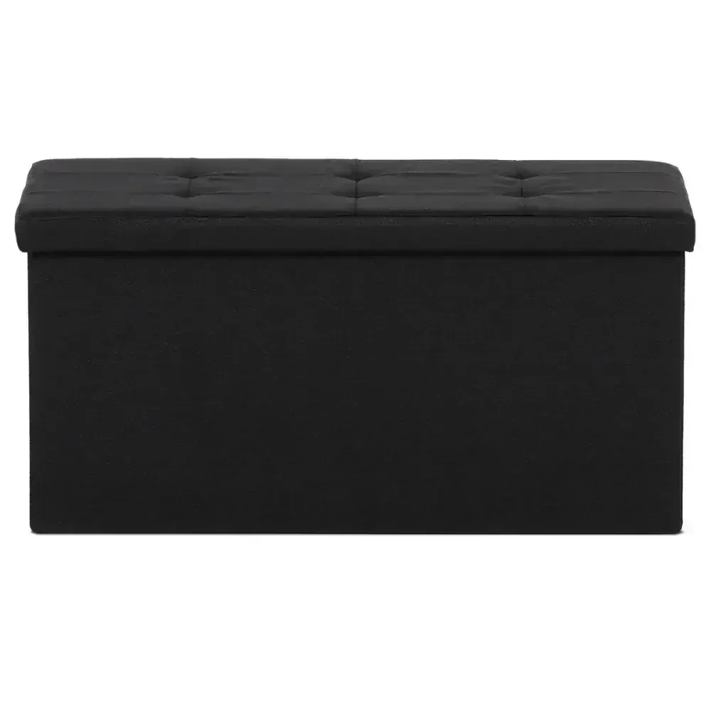 Taburet s úložným prostorem, látka černá