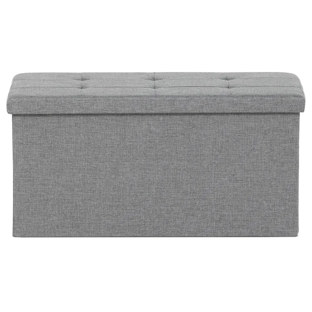 Taburet s úložným prostorem, látka šedá