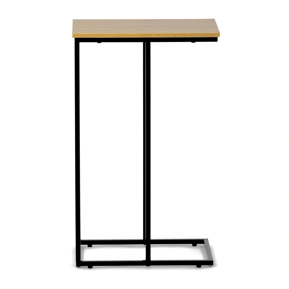 Odkládací stůl, MDF deska, dekor divoký dub, černý kov