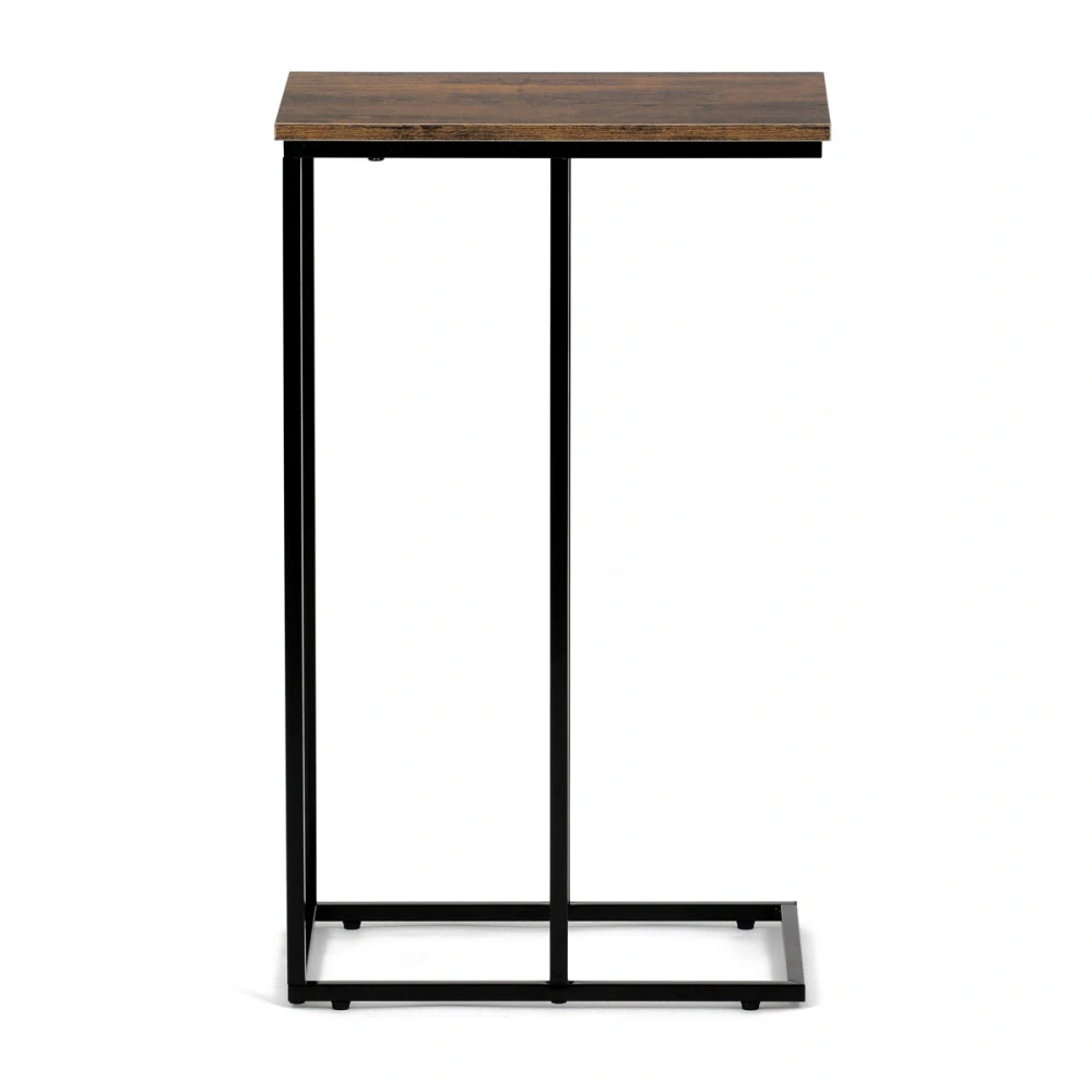 Odkládací stůl, MDF deska, dekor staré dřevo, černý kov