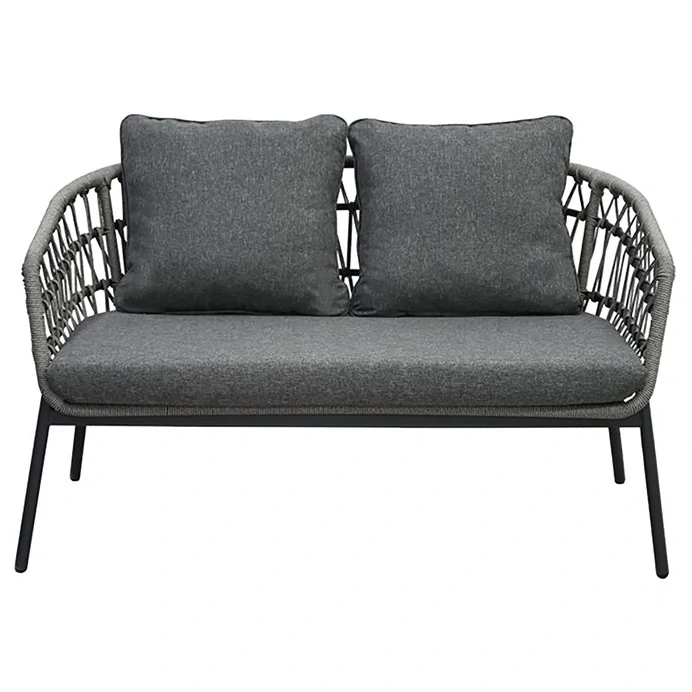 Zahradní sedací souprava, kov, polyratan, šedá, AZ-L1880 GREY