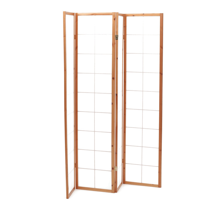 Paraván dřevěný 4 dílný, masiv smrk, přírodní odstín