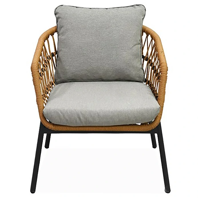 Zahradní sedací souprava, kov, polyratan, přírodní, AZ-L1880 NAT