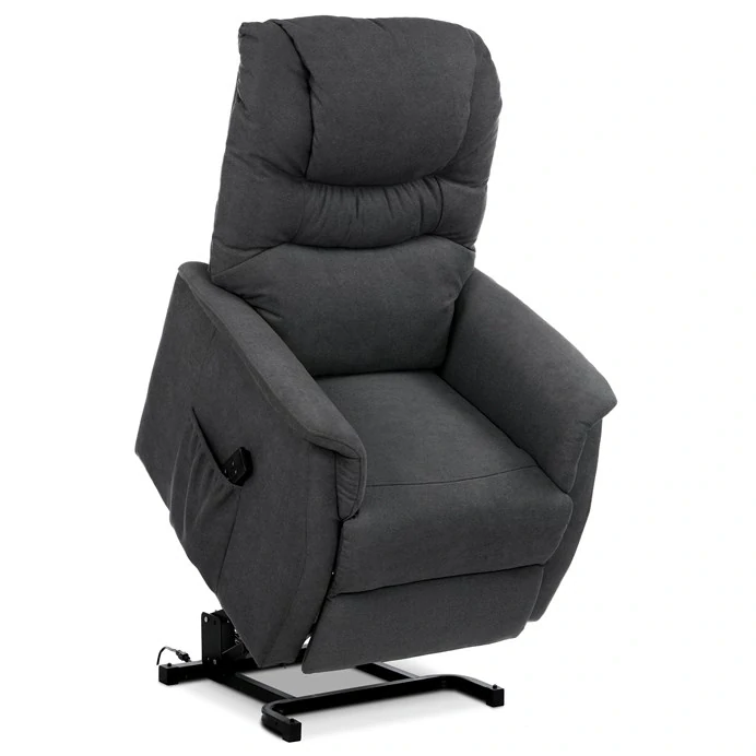 Polohovací křeslo, elektrické kabelové ovládání, šedá, látka, TV-1171 GREY2