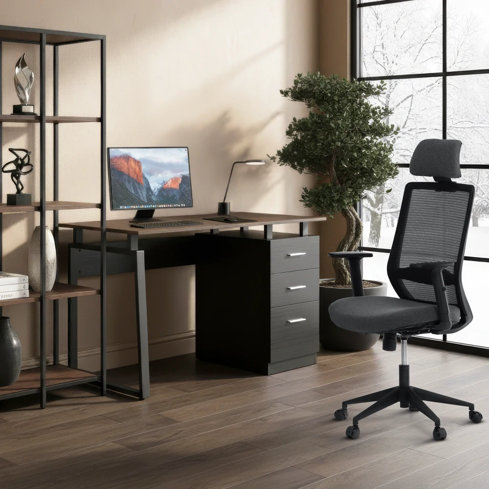 Kancelářský stůl 120x60cm, melamin, ořech, APC-3218 OAK