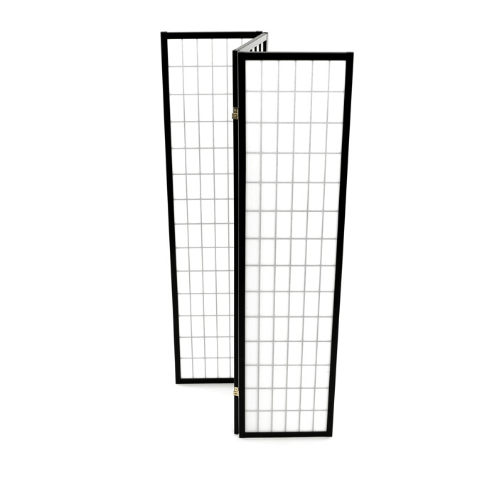 Paraván 3-dílný, masiv, černá, EF-E803 BK