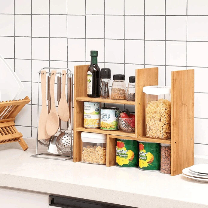 Polička AUK-E1045 NAT – bambusová, přírodní úložná police