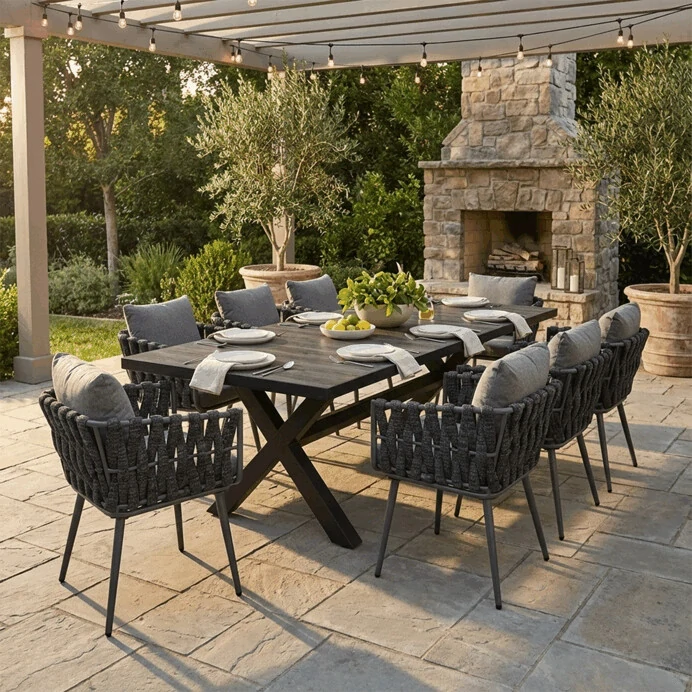 Zahradní židle AZC-1105 GREY – kovová, šedá, polstrovaná