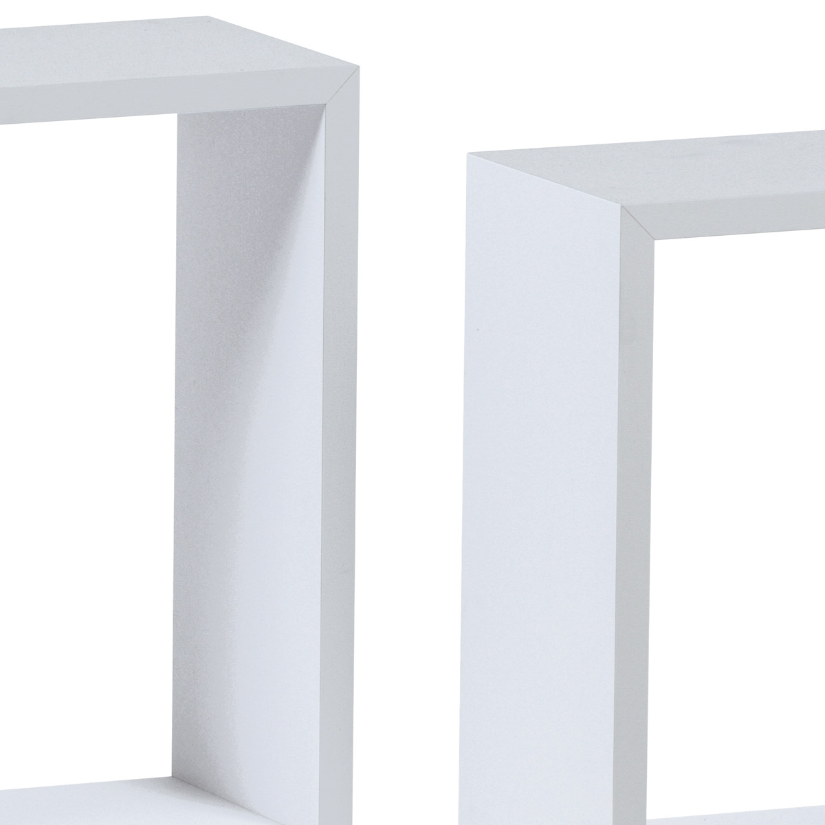 Nástěnná polička, sada 3 ks, barva bílá matná