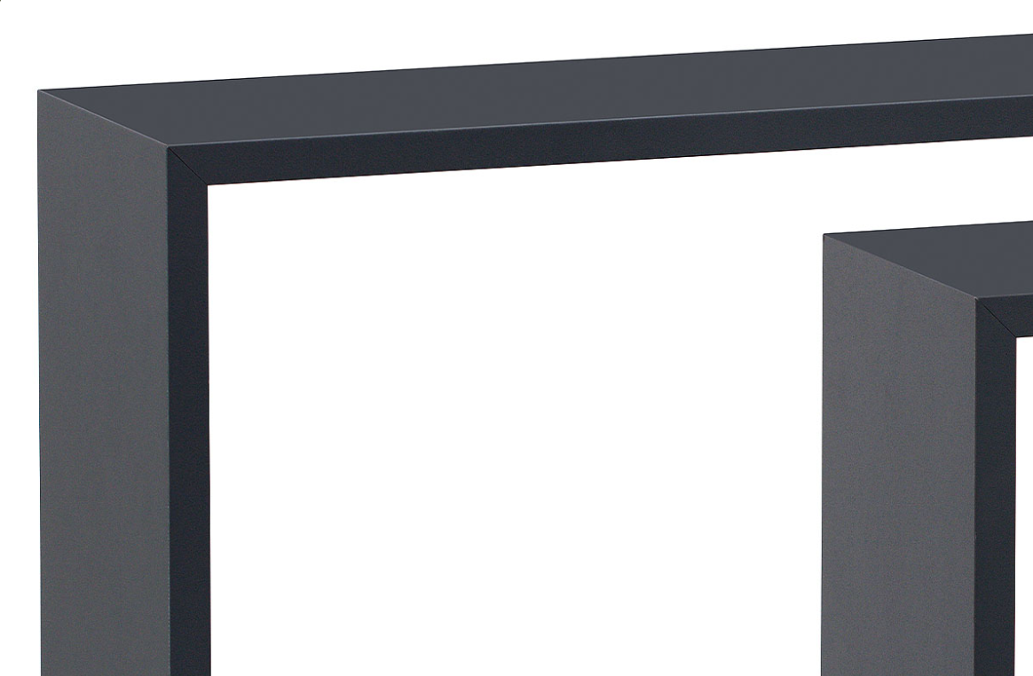 Nástěnná polička, sada 3 ks, barva šedá matná GREY