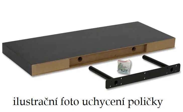 Nástěnná polička 120cm, barva dub