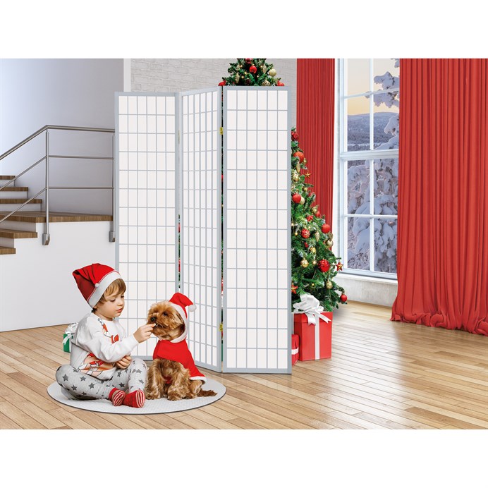 Paraván 3dílný - bílý