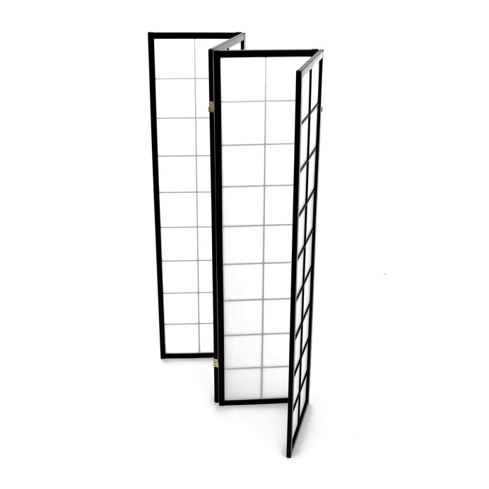 Paraván 4dílný, černý