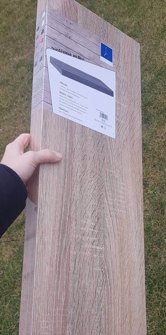 Nástěnná polička 40 cm, barva sonoma dub světlý