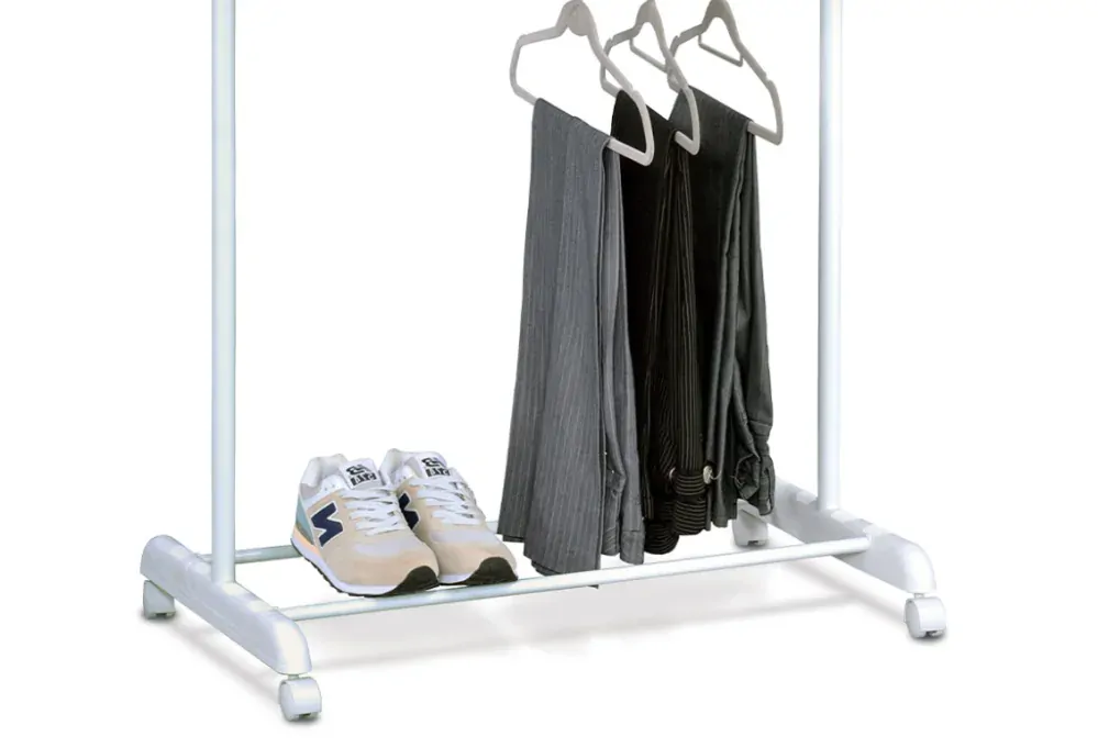 Stojan na šaty, bílý plast/chrom - ABD-1213 WT