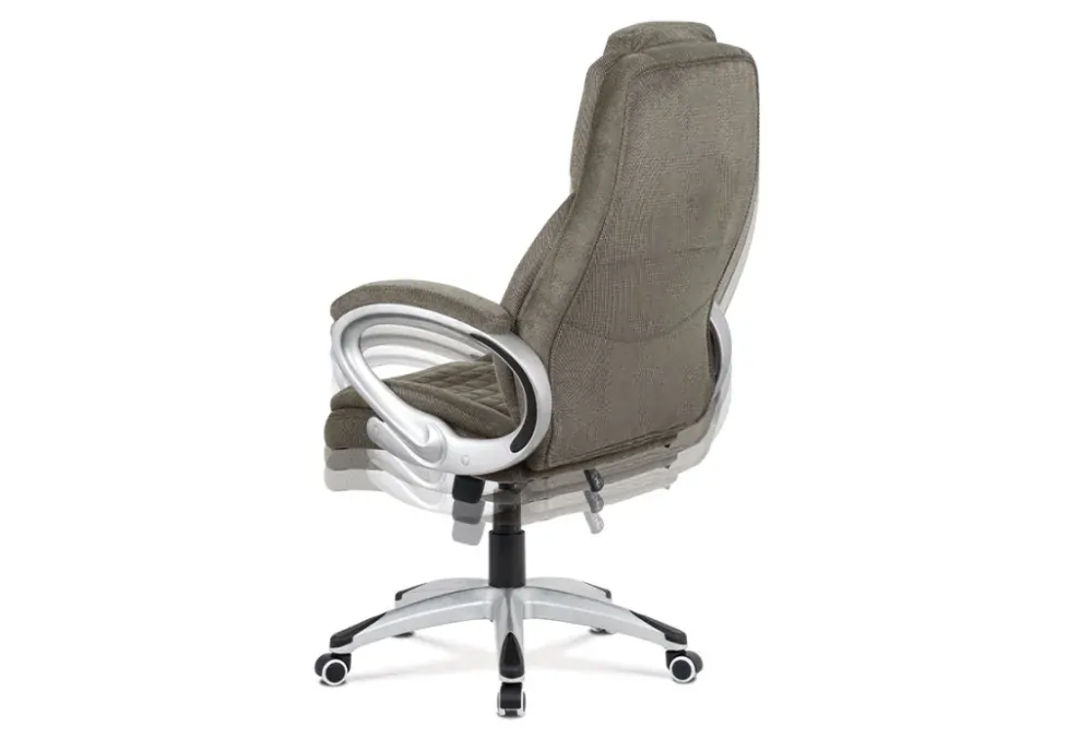 Autronic Kancelářská židle, tmavě šedá látka, kříž plast stříbrný, houpací mechanismus - KA-G196 GREY2