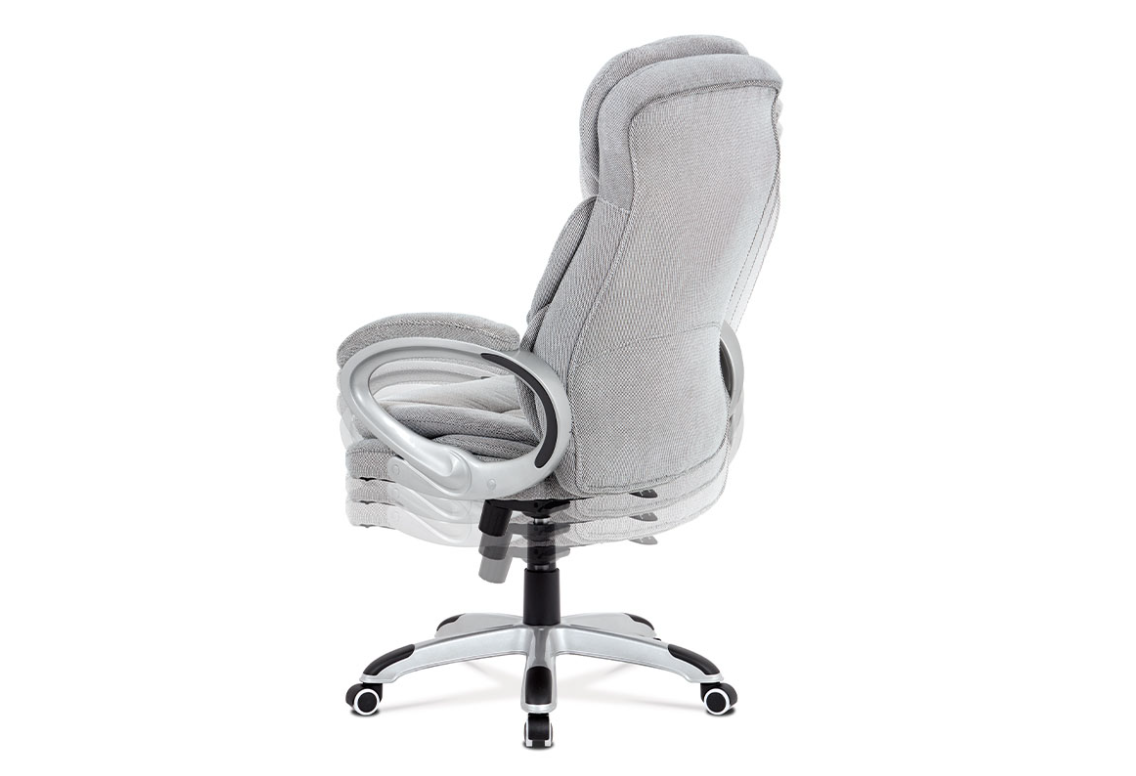 Autronic Kancelářská židle, šedá látka, kříž plast stříbrný, houpací mechanismus - KA-G198 SIL2