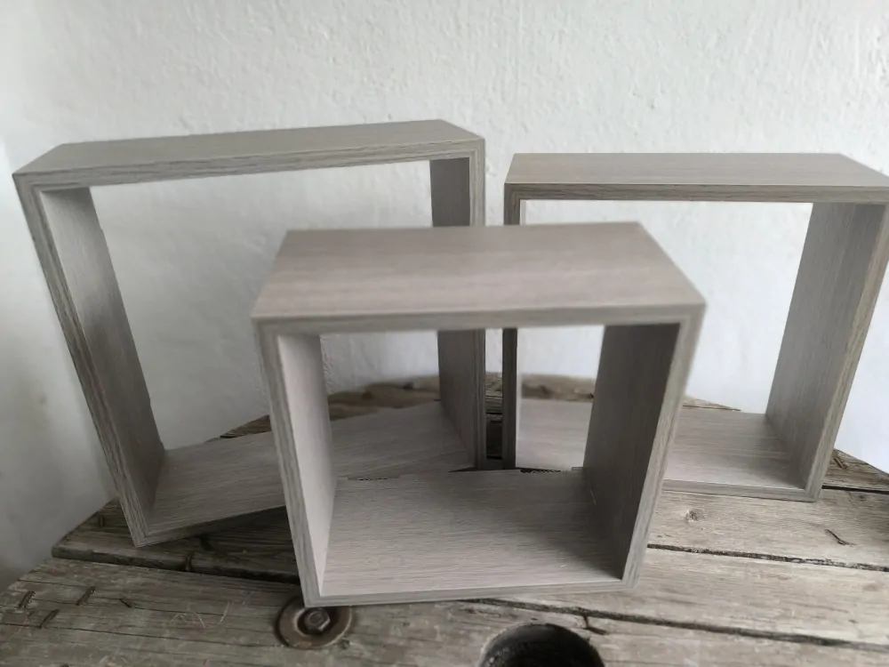 Nástěnná polička, sada 3 ks, barva sonoma šedá