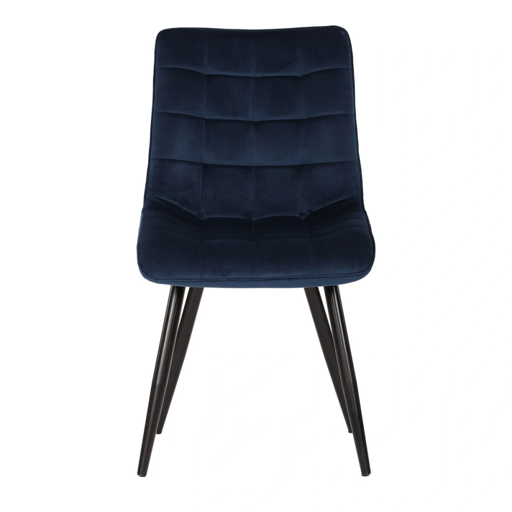 Autronic - Židle jídelní, modrý samet, nohy černá kov - CT-384 BLUE4