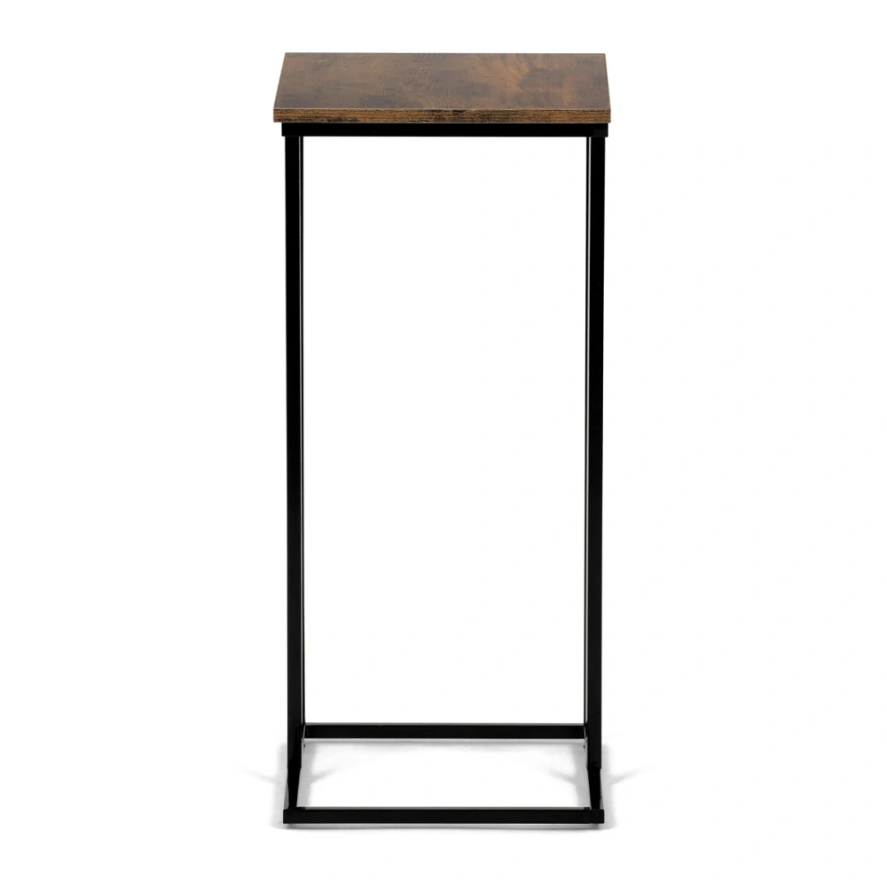 Odkládací stůl, MDF deska, dekor staré dřevo, černý kov