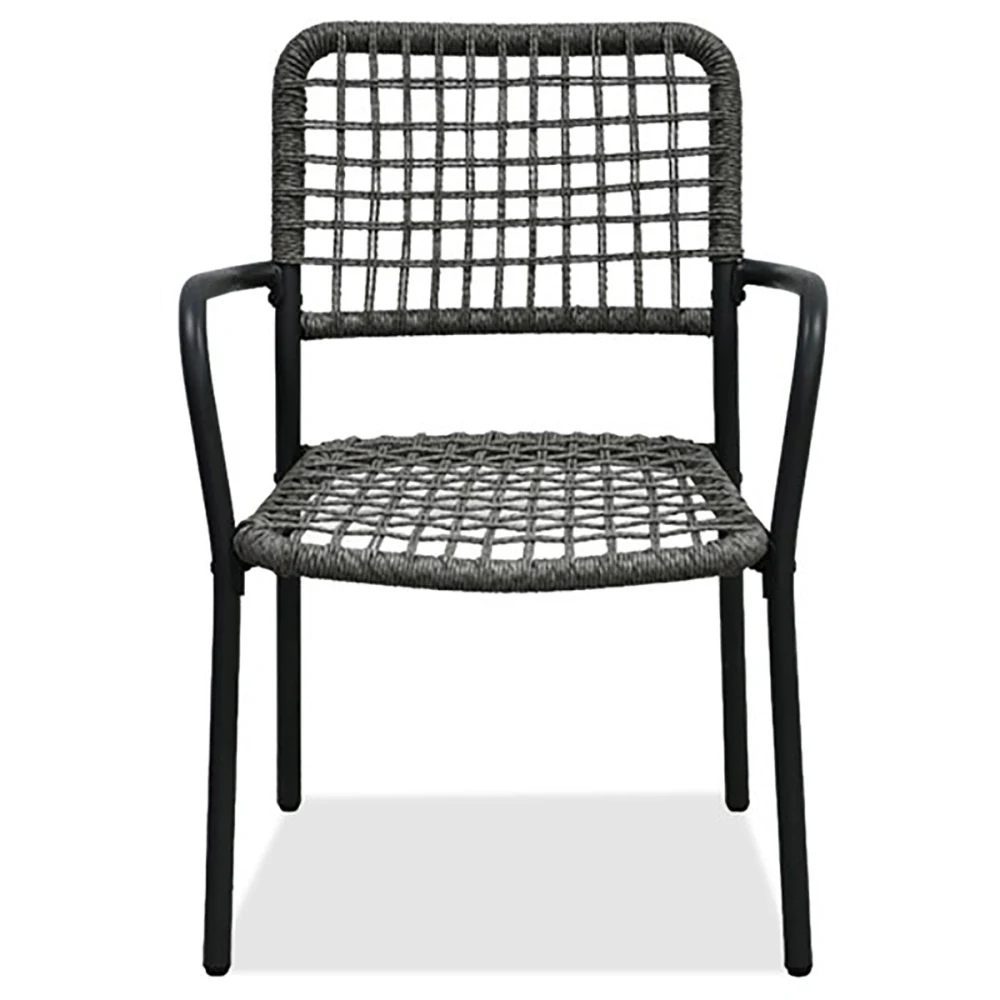 Zahradní set 1+2, stůl 60x60, židle umělý ratan barva antracit,  kov antracit