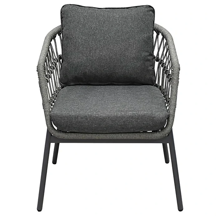 Zahradní sedací souprava, kov, polyratan, šedá, AZ-L1880 GREY