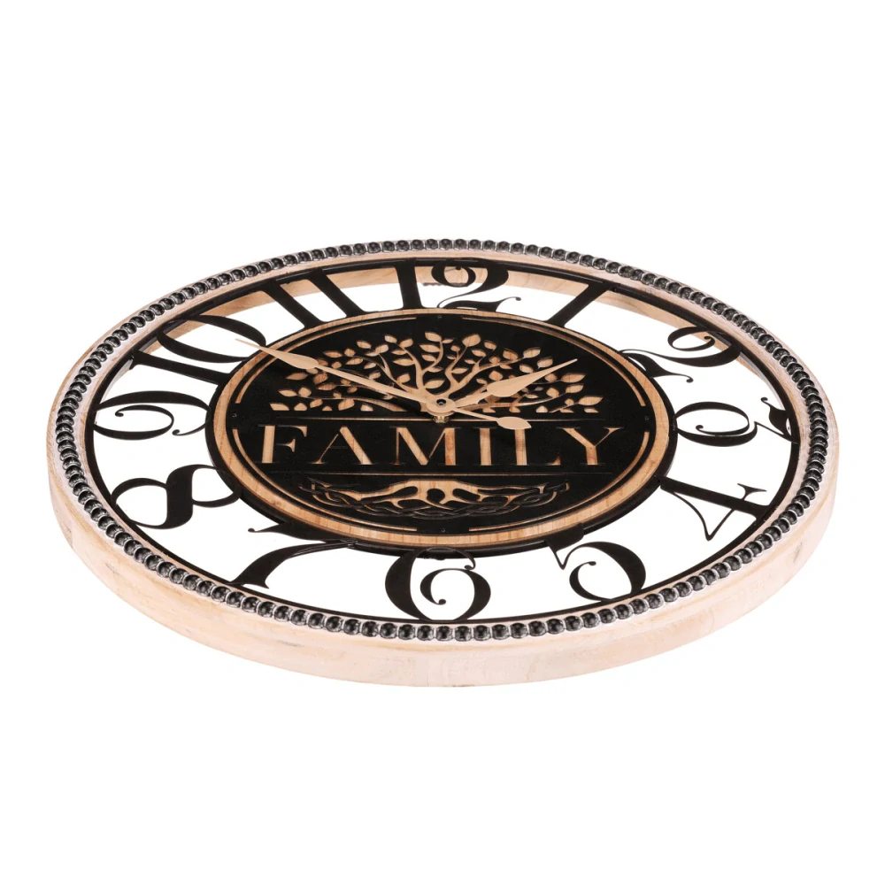 Nástěnné hodiny 60 cm – Strom života FAMILY, černé