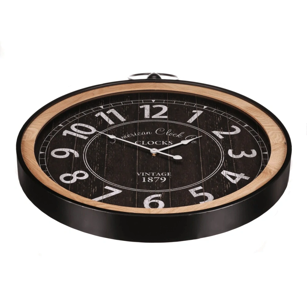Nástěnné hodiny 58 × 75 cm – kapesní hodinky, černé