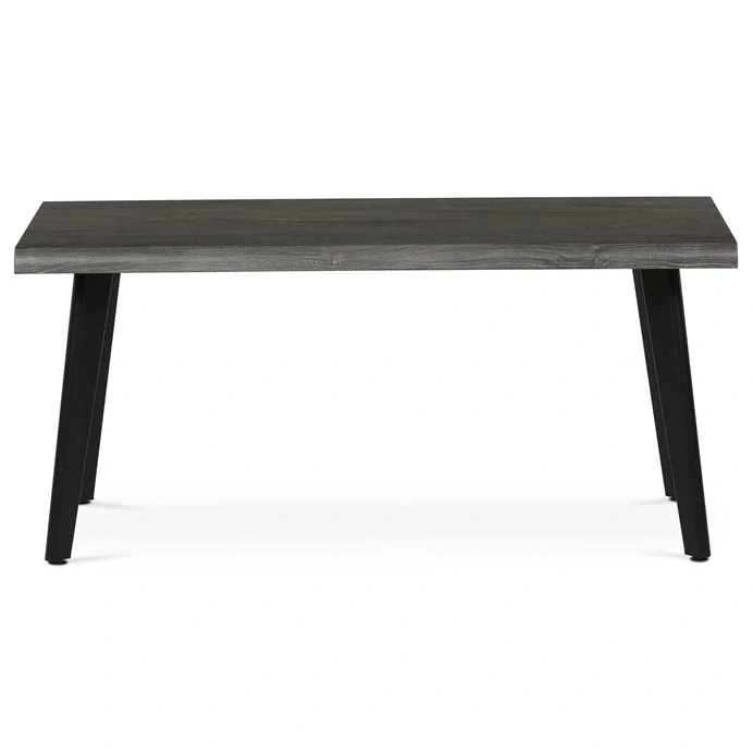 Stůl konferenční, 120x60x55 cm, MDF deska, dekor šedý dub, kov, černý lak