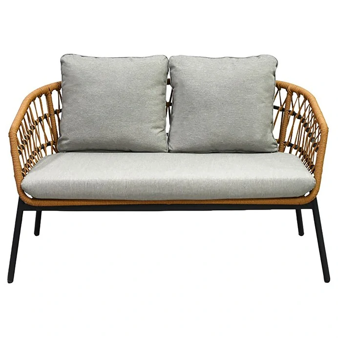 Zahradní sedací souprava, kov, polyratan, přírodní, AZ-L1880 NAT