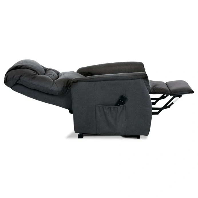 Polohovací křeslo, elektrické kabelové ovládání, šedá, látka, TV-1171 GREY2