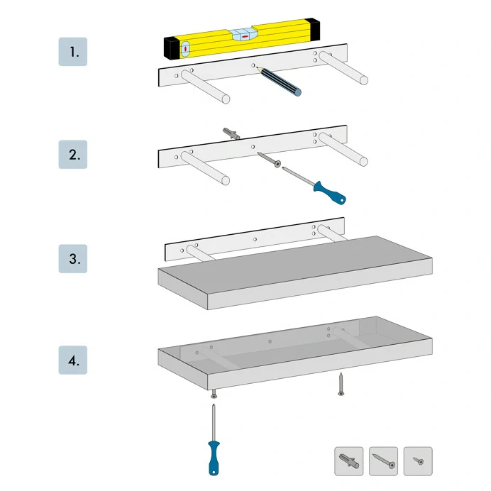 Nástěnná polička P-005 OLW – 80 cm, MDF dekor staré dřevo