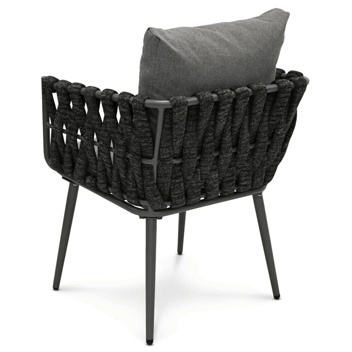 Zahradní židle AZC-1105 GREY – kovová, šedá, polstrovaná