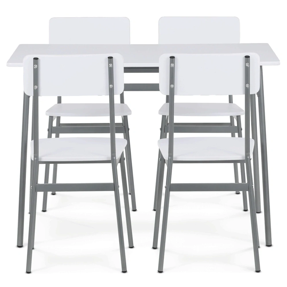 Jídelní set AUT-O2156 WT – stůl a 4 židle bílý