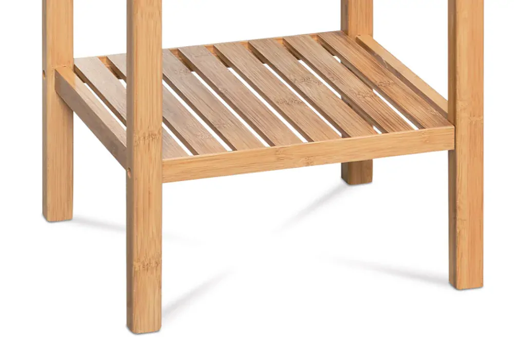 Regál, 3 police, lakovaný bambus