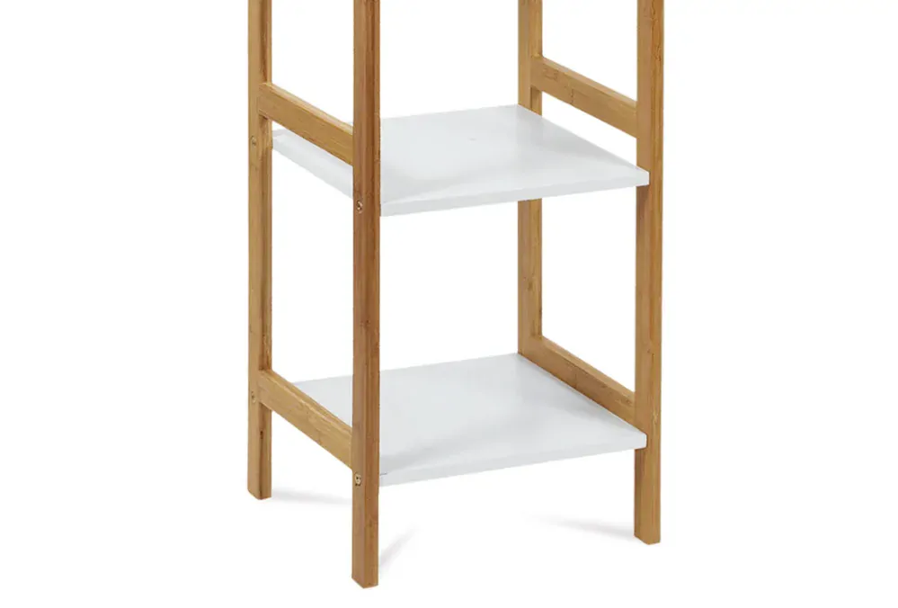 Regál 5 polic, lakovaný bambus a MDF