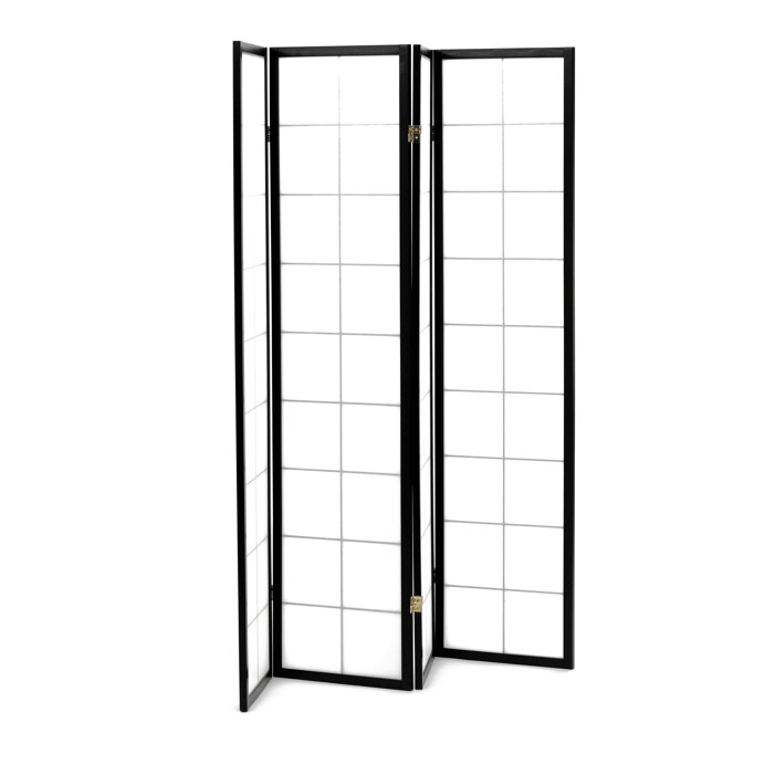 Paraván 4dílný, černý