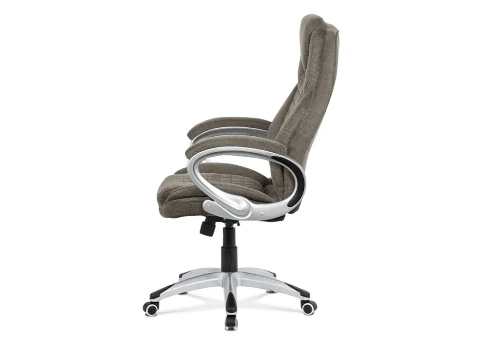 Autronic Kancelářská židle, tmavě šedá látka, kříž plast stříbrný, houpací mechanismus - KA-G196 GREY2