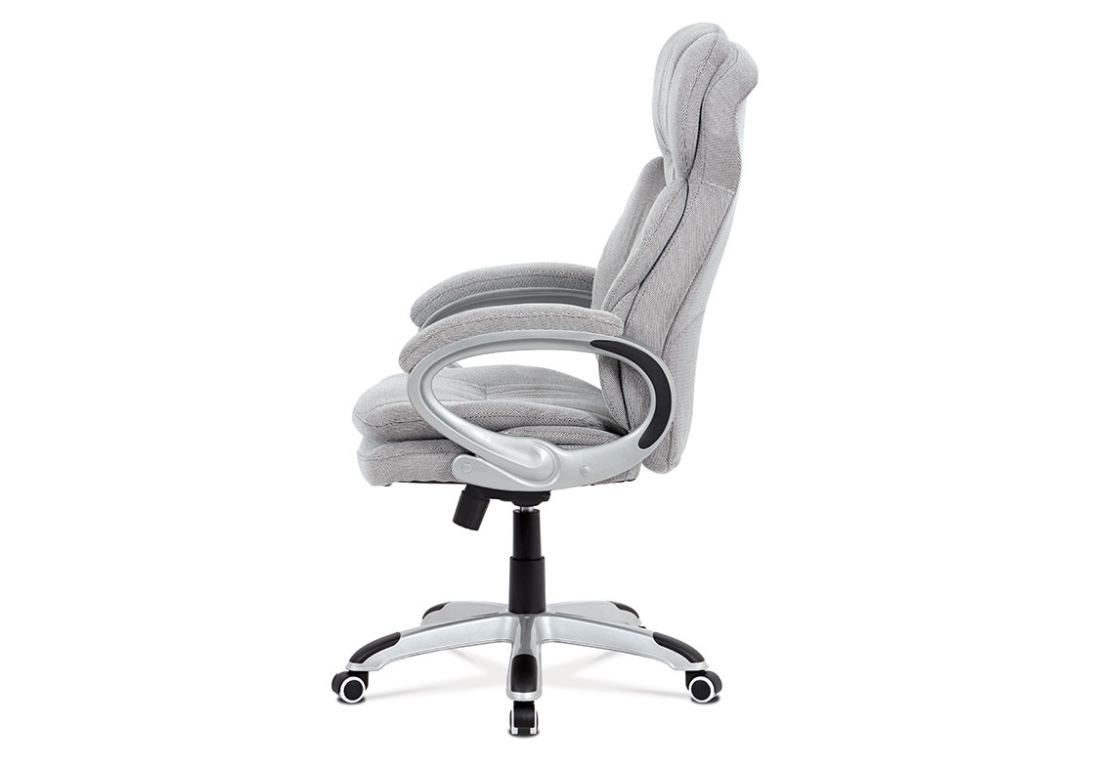 Autronic Kancelářská židle, šedá látka, kříž plast stříbrný, houpací mechanismus - KA-G198 SIL2