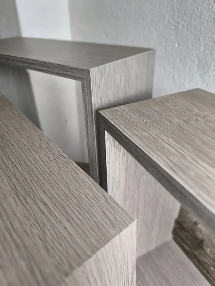 Nástěnná polička, sada 3 ks, barva sonoma šedá