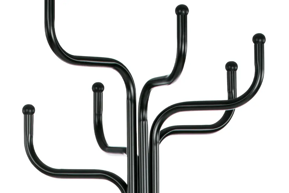 Autronic - Věšák stojanový, kovová konstrukce, černý matný lak, výška 188 cm, nosnost 12 kg - 83707-06 BK