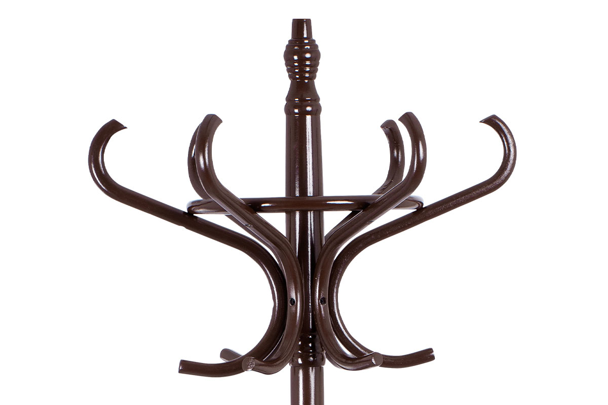 Autronic - Věšák dřevěný stojanový, masiv topol a bříza, tmavě hnědý lak, výška 185 cm - F-2059 BR