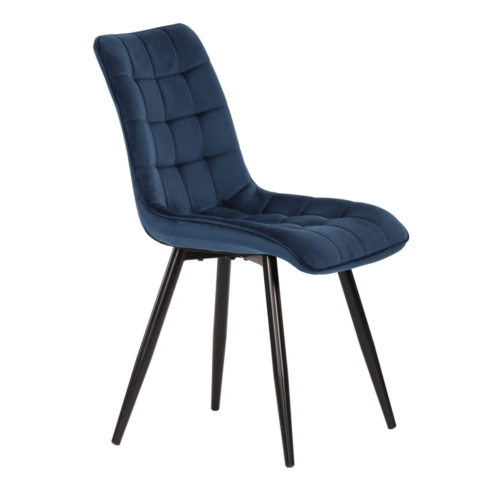 Autronic - Židle jídelní, modrý samet, nohy černá kov - CT-384 BLUE4